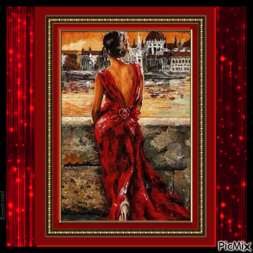 Frau im roten Kleid - Δωρεάν κινούμενο GIF