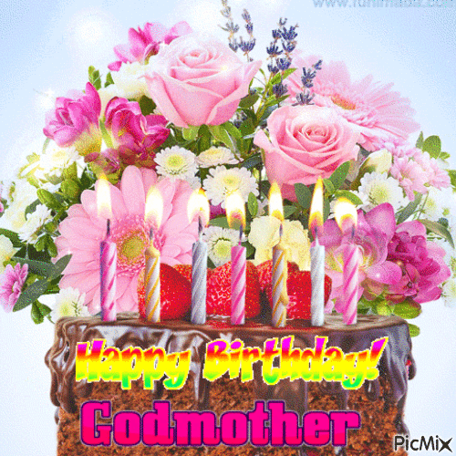 Happy birthday Godmother - Darmowy animowany GIF