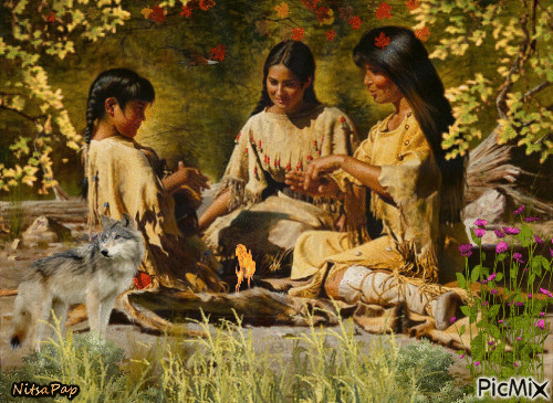Family Indians Apache.🌿 - Free animated GIF