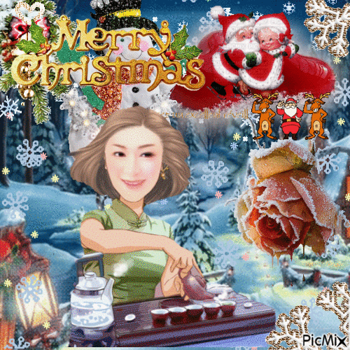 Nina merry Christmas - Gratis animeret GIF