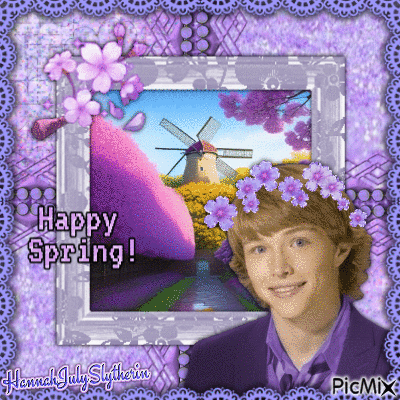 {♥Sterling Knight - Happy Spring! in Purple♥} - Zdarma animovaný GIF
