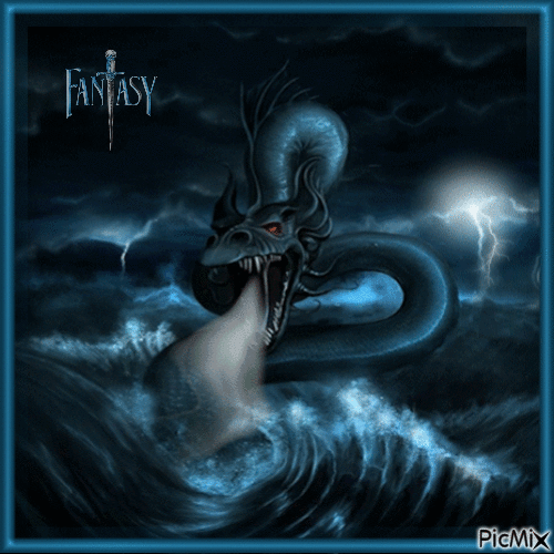 Fantasy Sea Dragon - GIF animasi gratis