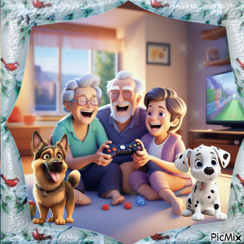 vacaciones con el abuelo y la abuela - GIF animado gratis