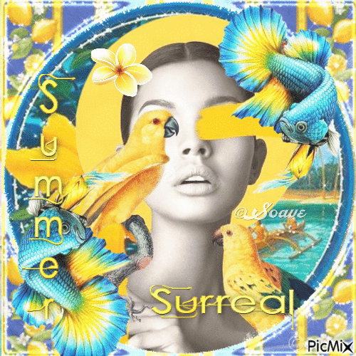 surreal summer woman - 無料のアニメーション GIF
