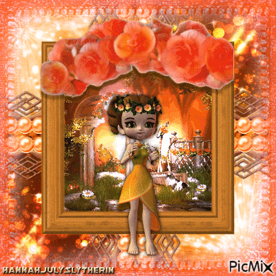 {☼}Orange Garden Girl{☼} - Δωρεάν κινούμενο GIF