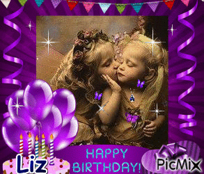Happy birthday Liz - GIF animé gratuit