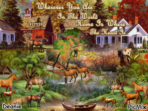 Wherever You Are In The World Home Is Where The Heart Is - Ingyenes animált GIF