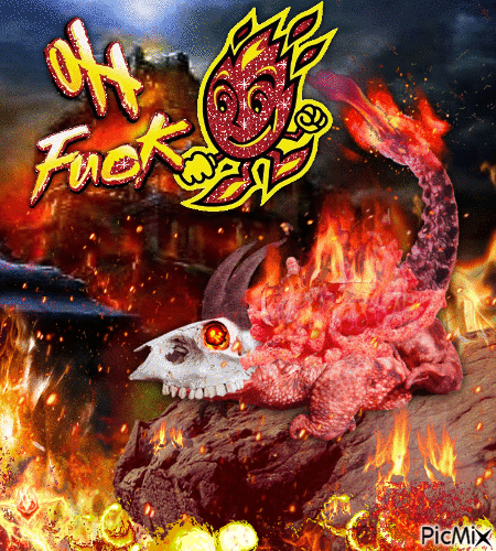 flamin' hot cheetos demon frog in HELL - 免费动画 GIF