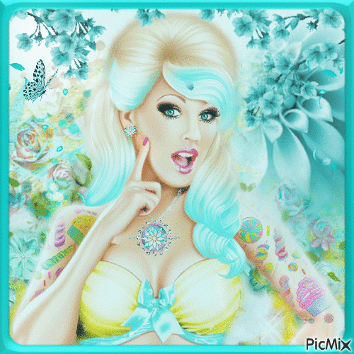 Lady Turquoise - Animovaný GIF zadarmo