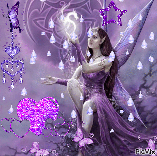 La fée violette pour mon amie Cecily - GIF animé gratuit