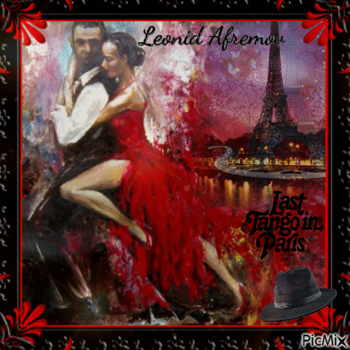 Leonid Afremov Bailarines de tango en París - Zdarma animovaný GIF