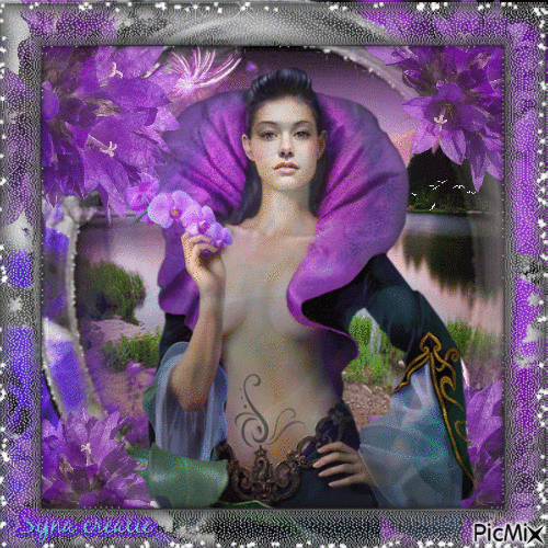 Girl in purple - Besplatni animirani GIF