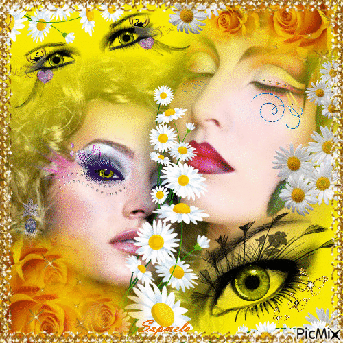 Olhos amarelos - Regard jaune - Δωρεάν κινούμενο GIF