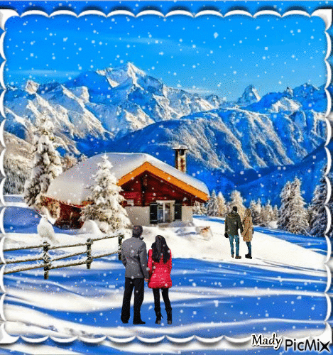 Beau paysage d'hiver - Darmowy animowany GIF