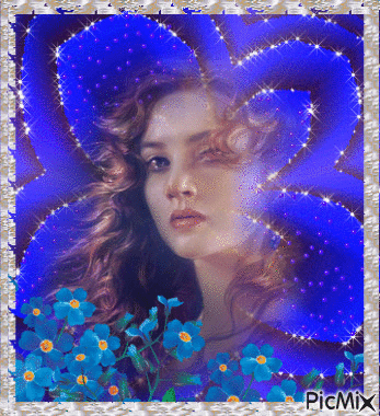 Blue Portrait Of Woman! - Besplatni animirani GIF