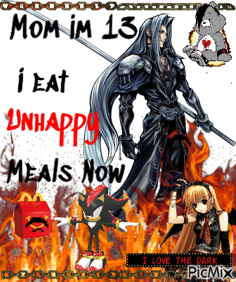 Mom Im 13 i eat Unhappy meals now >:( - Δωρεάν κινούμενο GIF