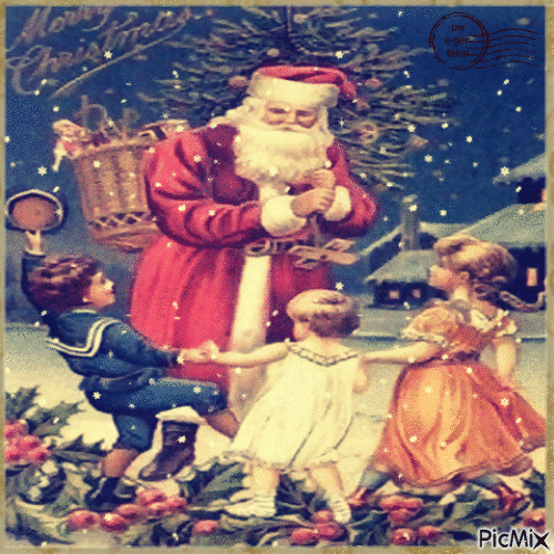 Concours : Carte postale de Noël - Vintage - Gratis animeret GIF