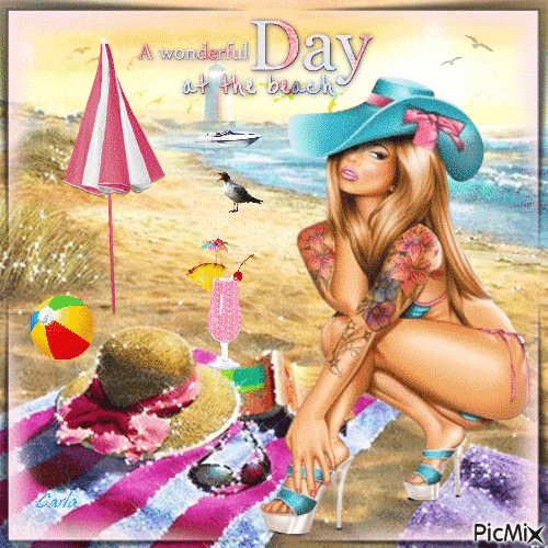 A Wonderful Day at the Beach. - Free animated GIF