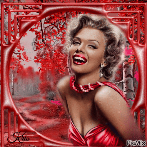Marilyn Monroe en automne🍂🌿💕 - Animovaný GIF zadarmo