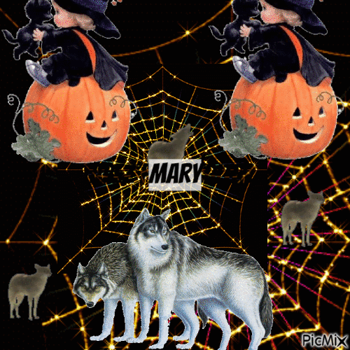 Halloween et les loups - Nemokamas animacinis gif