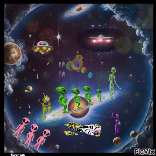 Außerirdische Party - 免费动画 GIF