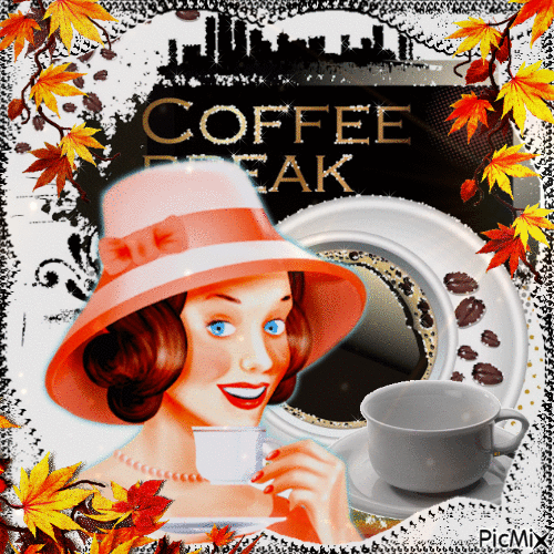 Weinlese-Herbstkaffee - Gratis animerad GIF