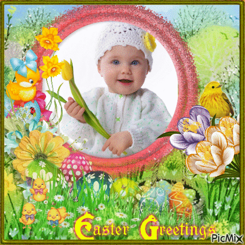 baby first easter - GIF animate gratis