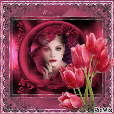pink tulips - GIF animate gratis