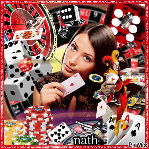 La femme au casino,nath - Zdarma animovaný GIF