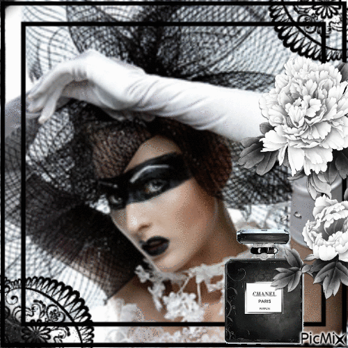 Woman fashion- black and white - Бесплатный анимированный гифка