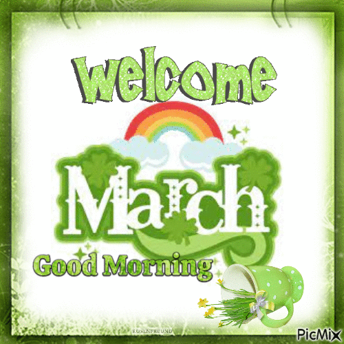 Welcome March - Gratis animerad GIF