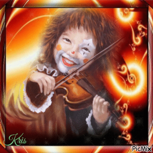 Clown violoniste - Free animated GIF