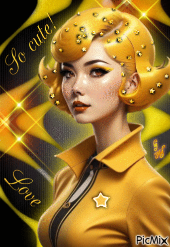 Yellow Girl - Animovaný GIF zadarmo