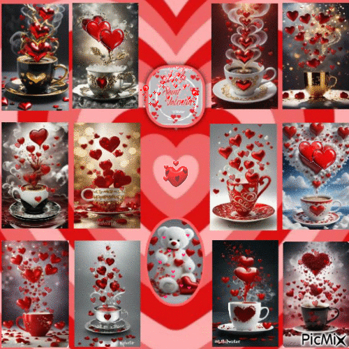 Saint Valentin - des milliers de coeurs - GIF animé gratuit