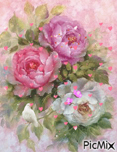 Three Pretty Roses - GIF เคลื่อนไหวฟรี