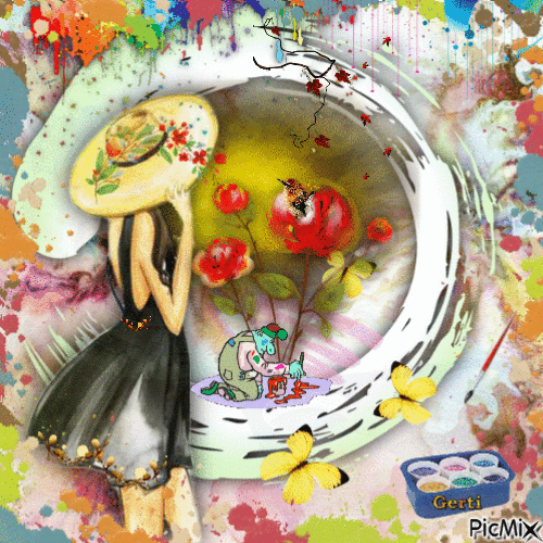 Watercolor picture - Free animated GIF