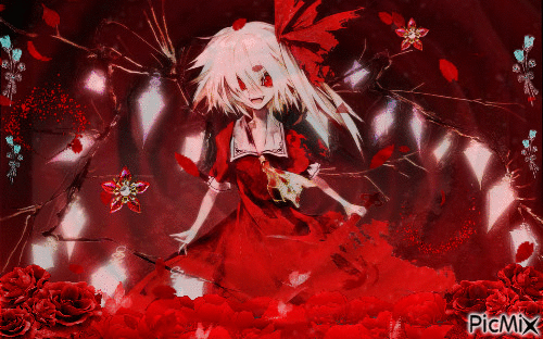 Touhou rouge rose - GIF animado gratis