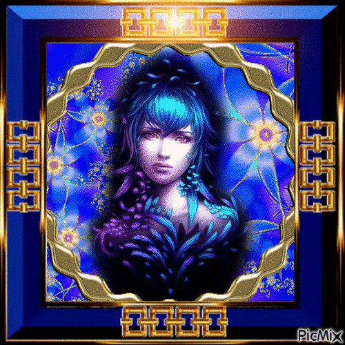 Fairy in Blau und Gold - Gratis animeret GIF
