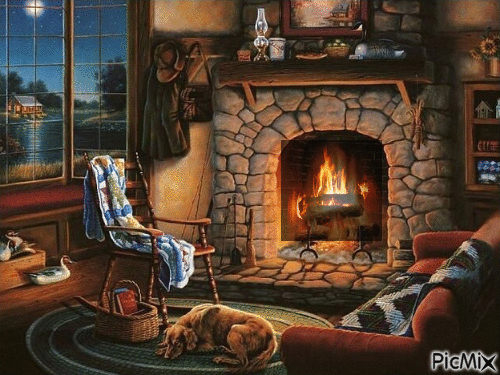 Cozy Fireplace - Gratis animerad GIF