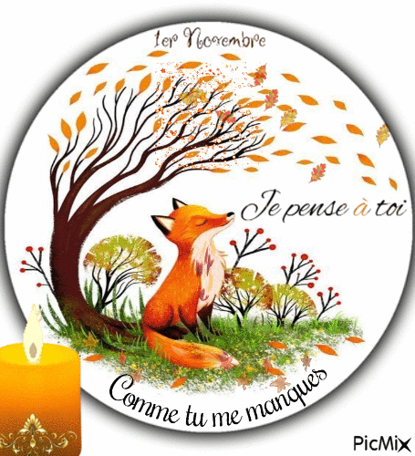 1er Novembre, fête de la Toussaint - Бесплатный анимированный гифка