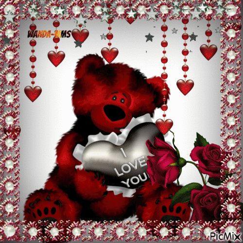 heart herz coeur love liebe cher tube valentine gif anime animated animation  aime valentines deco hearts herzen coeurs teddy bear sweet pink mignon,  heart , herz , coeur , love , liebe 