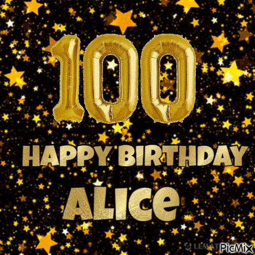 100 Happy Birthday Alice - GIF animé gratuit