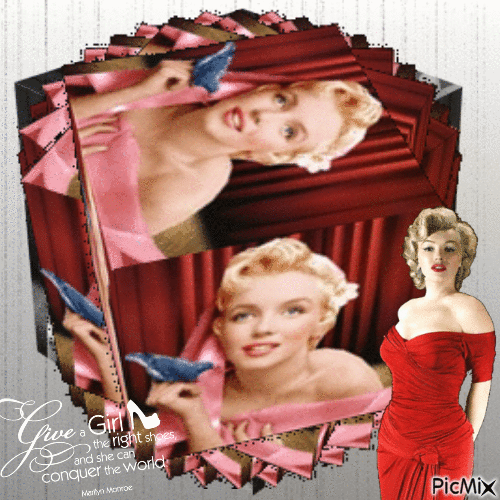 Concours : Marilyn Monroe dans un cube - Free animated GIF