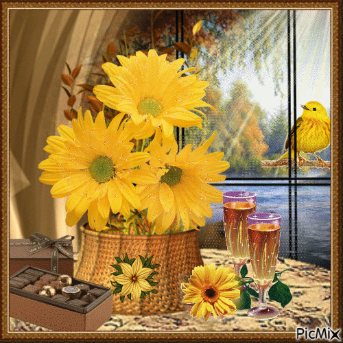 Sarı çiçek - Bezmaksas animēts GIF