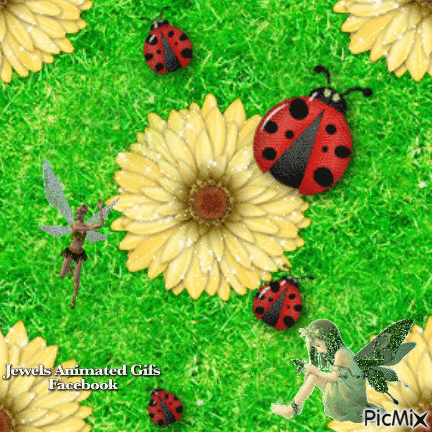 Ladybug Glitter - Free animated GIF