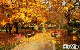 Hello octobre - GIF animasi gratis