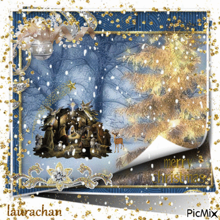Christmas nativity scene - Ingyenes animált GIF