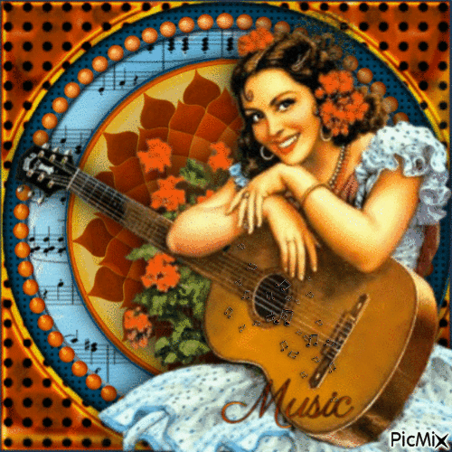 Woman and Music-RM-02-23-23 - Darmowy animowany GIF
