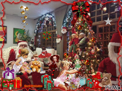 Papai Noel e os presentes - 免费动画 GIF