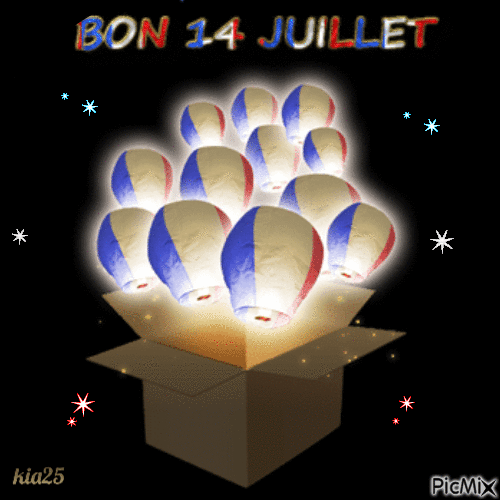 14 juillet ballons - Bezmaksas animēts GIF